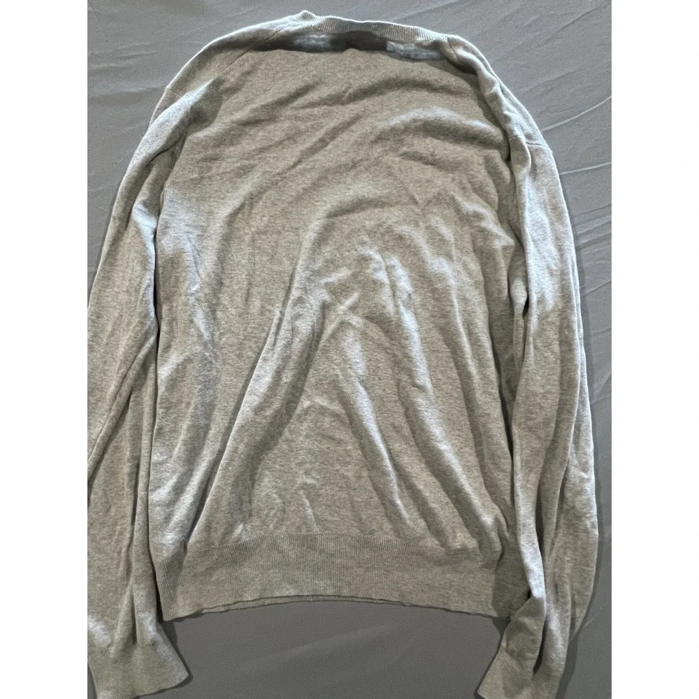 Polo Ralph‎ Lauren Sweater Mens Size Large Gray Pima Cotton Pullover V Neck Golf